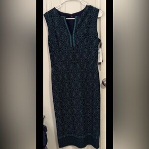 Adorne Tatum Scuba Knit Dress Teal Green size 8, NWT